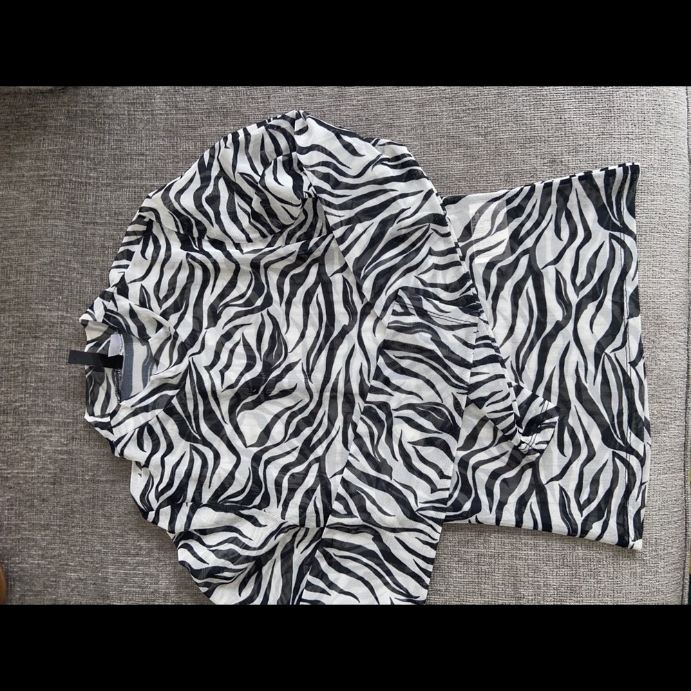 zebra print MESH top